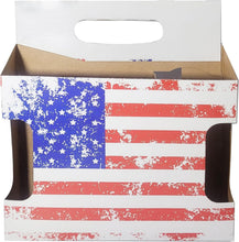 Load image into Gallery viewer, 6pk Bottle Cardboard Carrier for 12oz Bottles | Die-Cut Window | American Flag (Pack of 150)