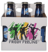 Load image into Gallery viewer, 6pk Cardboard Carrier (Die-Cut Friday Feeling Design) | Holds 6pk 12oz Bottles