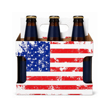 Load image into Gallery viewer, 6pk Bottle Cardboard Carrier for 12oz Bottles | Die-Cut Window | American Flag (Pack of 150)