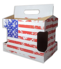 Load image into Gallery viewer, 6pk Cardboard Carrier (Die-Cut Flag Design) | Holds 6pk 12oz Bottles
