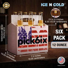 Load image into Gallery viewer, 6pk Cardboard Carrier (Pick Six American Flag, 12, 24, 50, 150 count) - 12oz Bottles & Cans