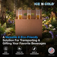 Load image into Gallery viewer, 6pk Cardboard Carrier (Kraft Brown, 12, 24, 50, 150 count) - 12oz Bottles & Cans