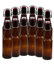 Load image into Gallery viewer, 16-20oz Amber Growler with Flip Top Airtight Silicone Seal