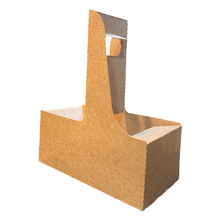 Load image into Gallery viewer, 2 Cup Carrier - Eco Friendly Heavy Duty Kraft Corrugate Paperboard Carrier
