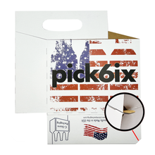 Load image into Gallery viewer, C-Store Packaging | American Flag Pick 6 Cardboard Bottle Carrier

