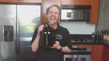 Load and play video in Gallery viewer, 1 Gallon (128 oz) Amber Glass Jug/Growler With 38mm Black Polyseal Lid & Cap Multiple Quantities