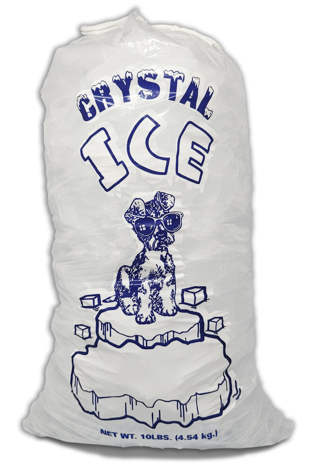Ice N Cold Crystal Clear Plastic Ice Bags with Cotton Drawstring for Ice Storage and Transport