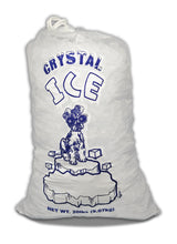Load image into Gallery viewer, Ice N Cold Crystal Clear Plastic Ice Bags with Cotton Drawstring for Ice Storage and Transport
