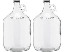 Load image into Gallery viewer, 1 Gallon Clear Glass Jug Black Polyseal Lid &amp; Cap Multiple Quantities
