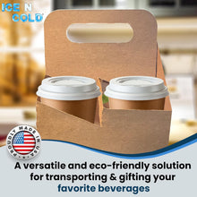 Load image into Gallery viewer, 4 Cup Carrier - Eco Friendly Heavy Duty Kraft Corrugate Paperboard Carrier
