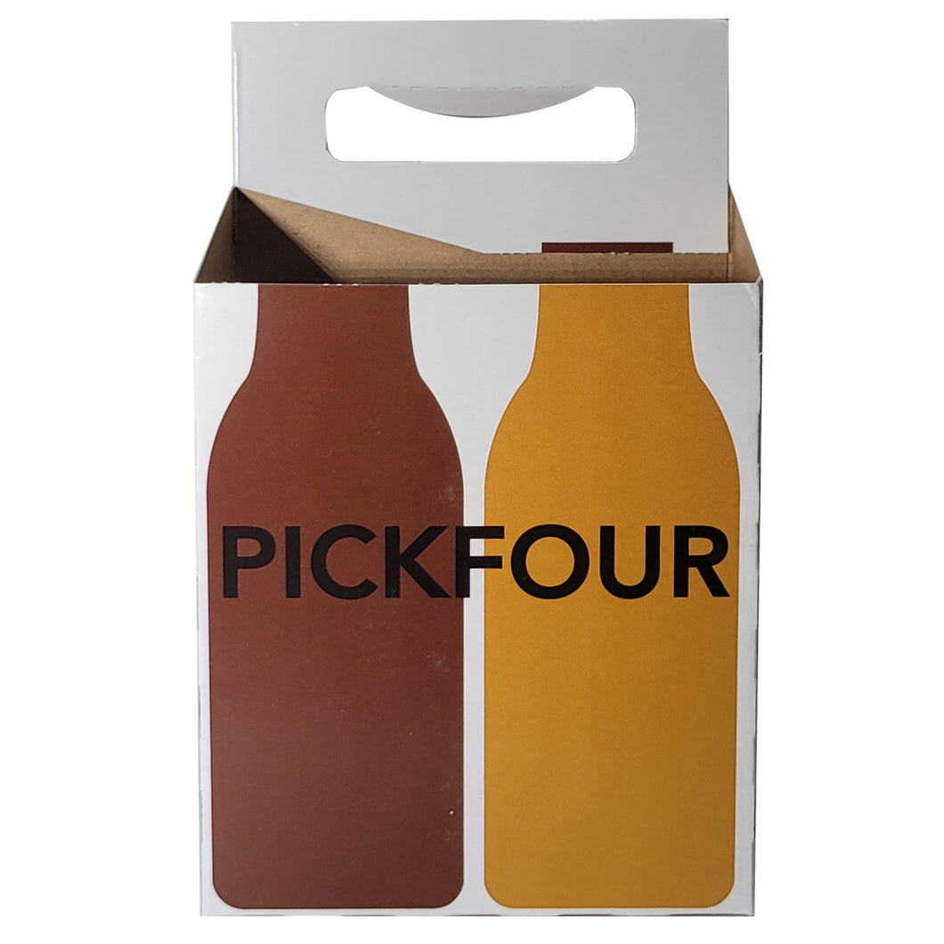 4pk Cardboard Carrier (Bottle Designs) | Holds 4pk 12oz Bottles