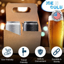 Load image into Gallery viewer, 4 Cup Carrier - Eco Friendly Heavy Duty Kraft Corrugate Paperboard Carrier
