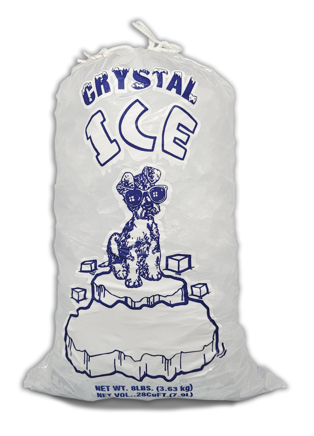 Ice N Cold Crystal Clear Plastic Ice Bags with Cotton Drawstring for Ice Storage and Transport