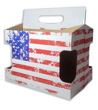 Load image into Gallery viewer, 6pk Cardboard Carrier (Die-Cut Flag Design) | Holds 6pk 12oz Bottles
