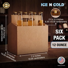 Load image into Gallery viewer, 6pk Cardboard Carrier (Kraft Brown, 12, 24, 50, 150 count) - 12oz Bottles &amp; Cans
