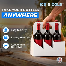 Load image into Gallery viewer, 6pk Cardboard Wine Bottle Carrier (White) - 750ml &amp; 22oz Wine &amp; Beer Bottles
