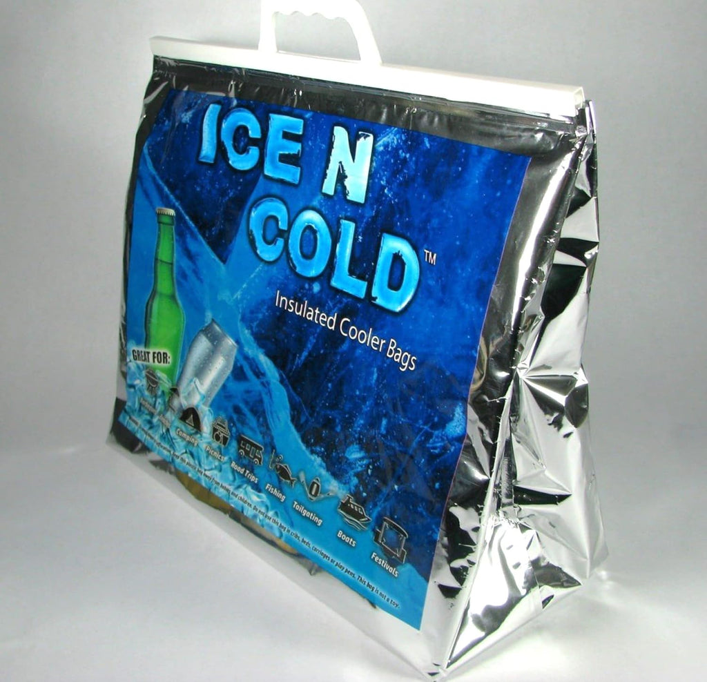 ICE N COLD® Large Insulated Cooler Bags - Thermal Bags holds up to 35 lbs - Available in multiple quantities