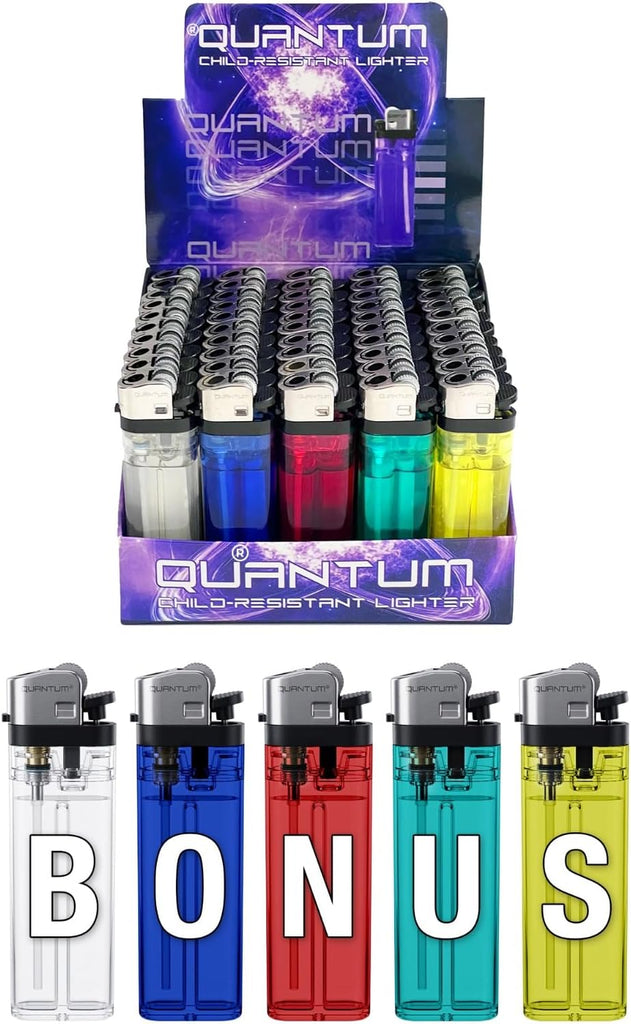 Disposable Lighters (50pk) | Quantum® | Bonus 5pk | 55 Total Lighters