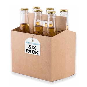 6pk Cardboard Carrier (Kraft Brown 150 count) - 12oz Bottles & Cans