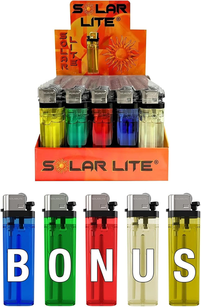 Disposable Lighters (50pk) | Solar Lite® | Bonus 5pk | 55 Total Lighters