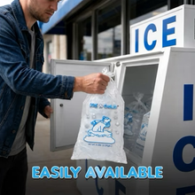 Load image into Gallery viewer, 10lb Ice Bags with Cotton String Drawstring – 41 Micron Heavy Duty Commercial Food Grade LDPE, BPA-Free, Freezer Safe Plastic, 11" x 19", UPC Barcode &amp; Store ID, Bolsas Hielo, Bolsas Para Hielo, Ice Cube Machine Storage Bag – Wholesale
