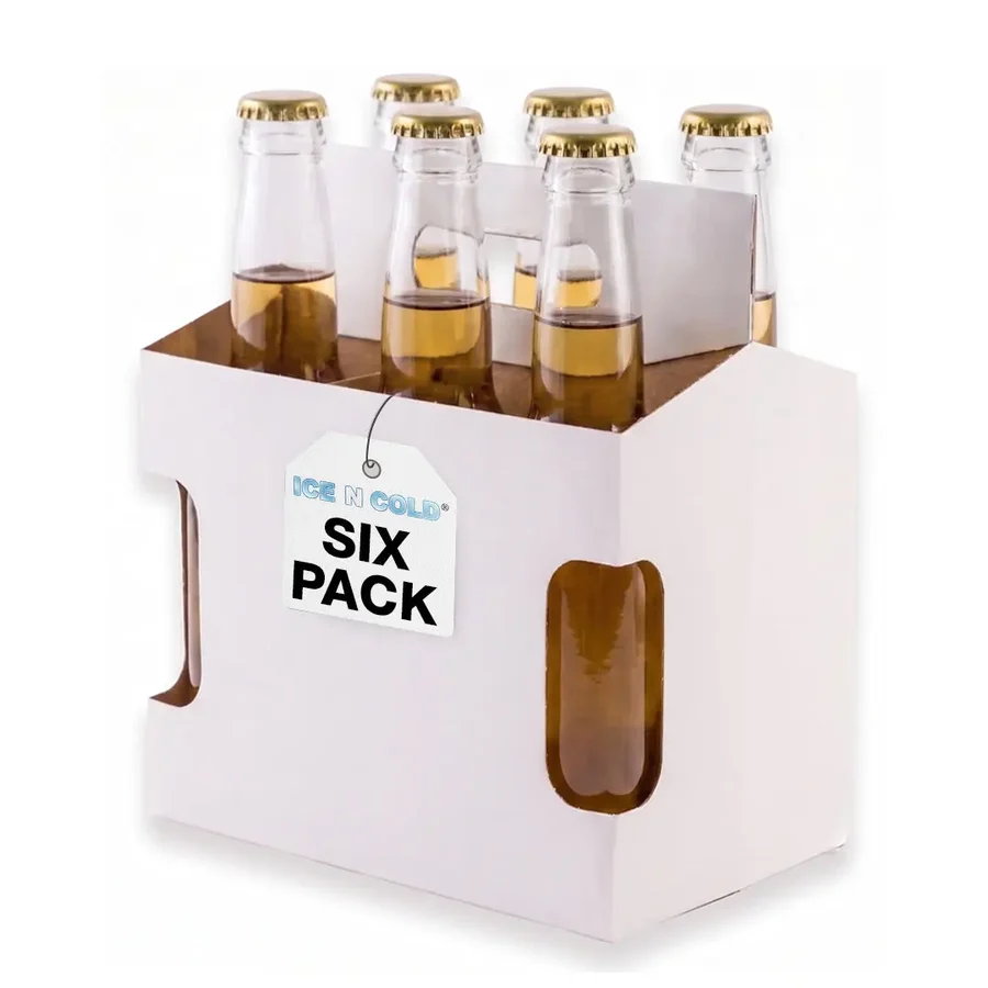 6pk Cardboard Carrier (White, Die-Cut)