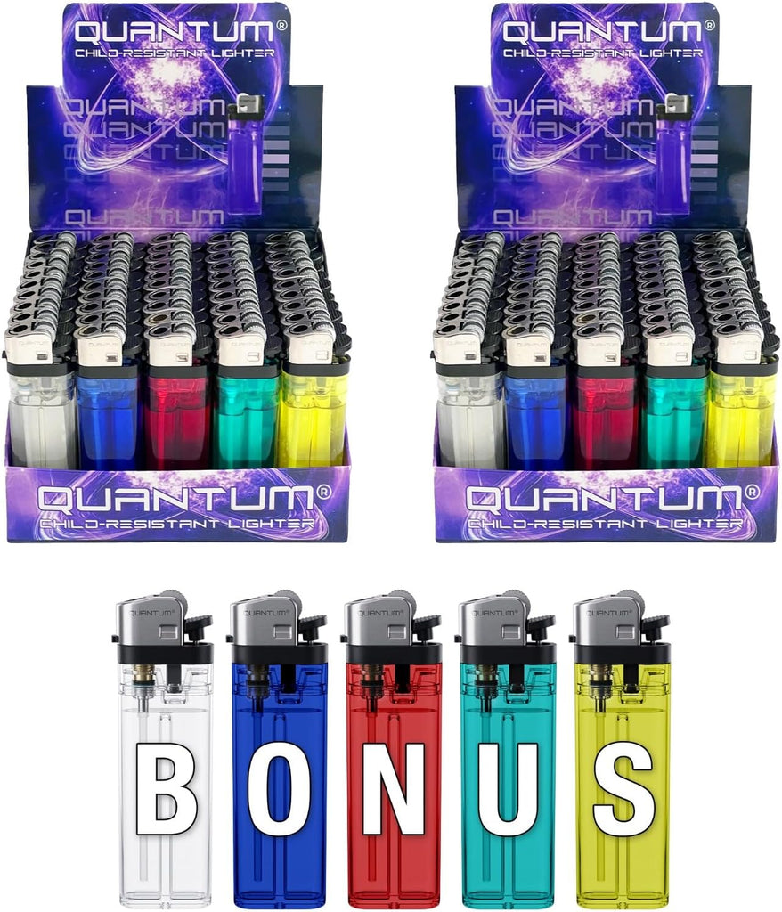 Disposable Lighters (100pk) | Quantum® | Bonus 5pk | 105 Total Lighters