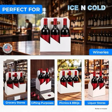 Load image into Gallery viewer, 4pk Cardboard Wine Bottle Carrier (White) - 750ml &amp; 22oz Wine &amp; Beer Bottles
