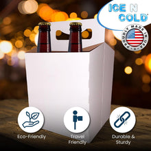 Load image into Gallery viewer, 4pk Cardboard Bottle Holder (Whitet) 12oz Bottles | Made In USA
