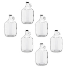 Load image into Gallery viewer, 1 Gallon Clear Glass Jug Black Polyseal Lid &amp; Cap Multiple Quantities
