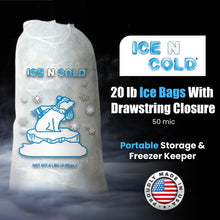 Load image into Gallery viewer, 20lb Drawstring Ice Bags
