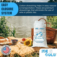 Load image into Gallery viewer, 20lb Drawstring Ice Bags
