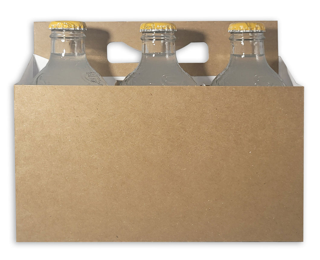 ICE N COLD 6 Pack Stubby Kraft Bottle Cardboard Carriers - Made in USA - Safe & Easy Transport for 11oz Beer or Soda Bottles