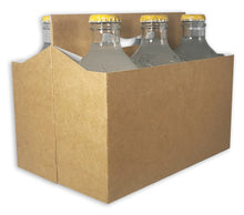 Load image into Gallery viewer, ICE N COLD 6 Pack Stubby Kraft Bottle Cardboard Carriers - Made in USA - Safe &amp; Easy Transport for 11oz Beer or Soda Bottles
