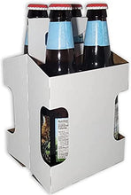 Load image into Gallery viewer, 4pk Cardboard Carriers White Die-Cut | Kraft 12oz Bottle Carrier | 4 Pack
