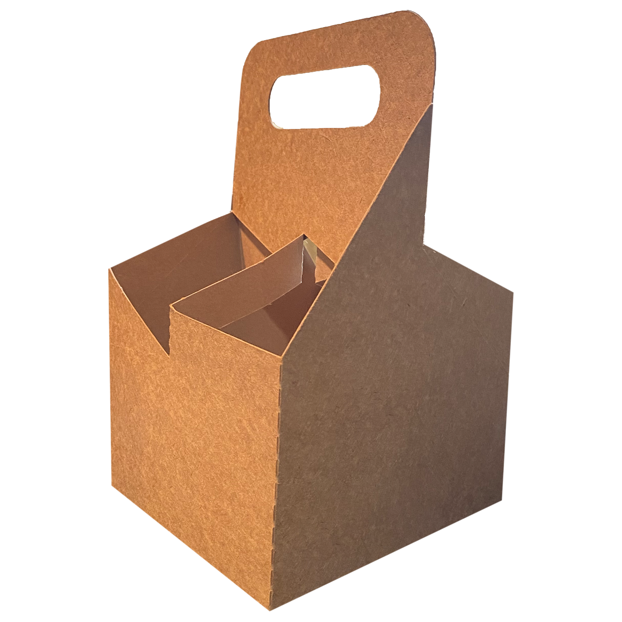 7 x 7 x 9-1/4 Natural Kraft 4 Drink Cup Carrier – 32oz Jumbo Expandable