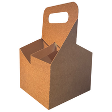 Load image into Gallery viewer, 4 Cup Carrier - Kraft Corrugate Paperboard Carrier (Pack of 50)

