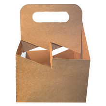 Load image into Gallery viewer, 4 Cup Carrier - Kraft Corrugate Paperboard Carrier (Pack of 50)
