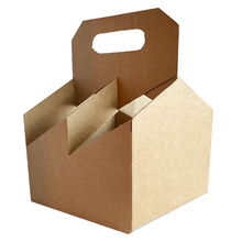 Load image into Gallery viewer, C-Store Packaging | 4 Pack Kraft Wine Carriers
