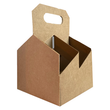 Load image into Gallery viewer, C-Store Packaging | 4 Pack Kraft Wine Carriers

