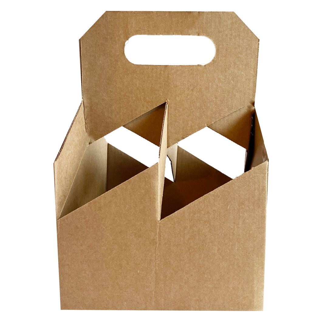 C-Store Packaging | 4 Pack Kraft Wine Carriers