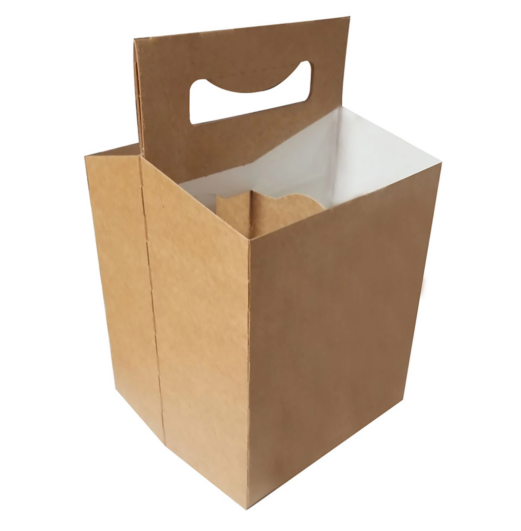 C-Store Packaging | 4-Pack Kraft  Cardboard Carrier 