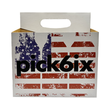 Load image into Gallery viewer, C-Store Packaging | American Flag Pick 6 Cardboard Bottle Carrier
