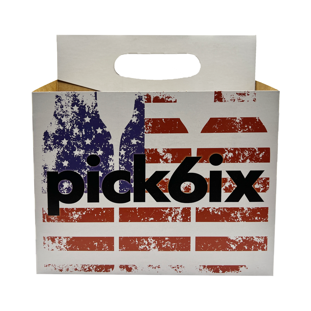C-Store Packaging | American Flag Pick 6 Cardboard Bottle Carrier
