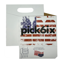 Load image into Gallery viewer, C-Store Packaging | American Flag Pick 6 Cardboard Bottle Carrier
