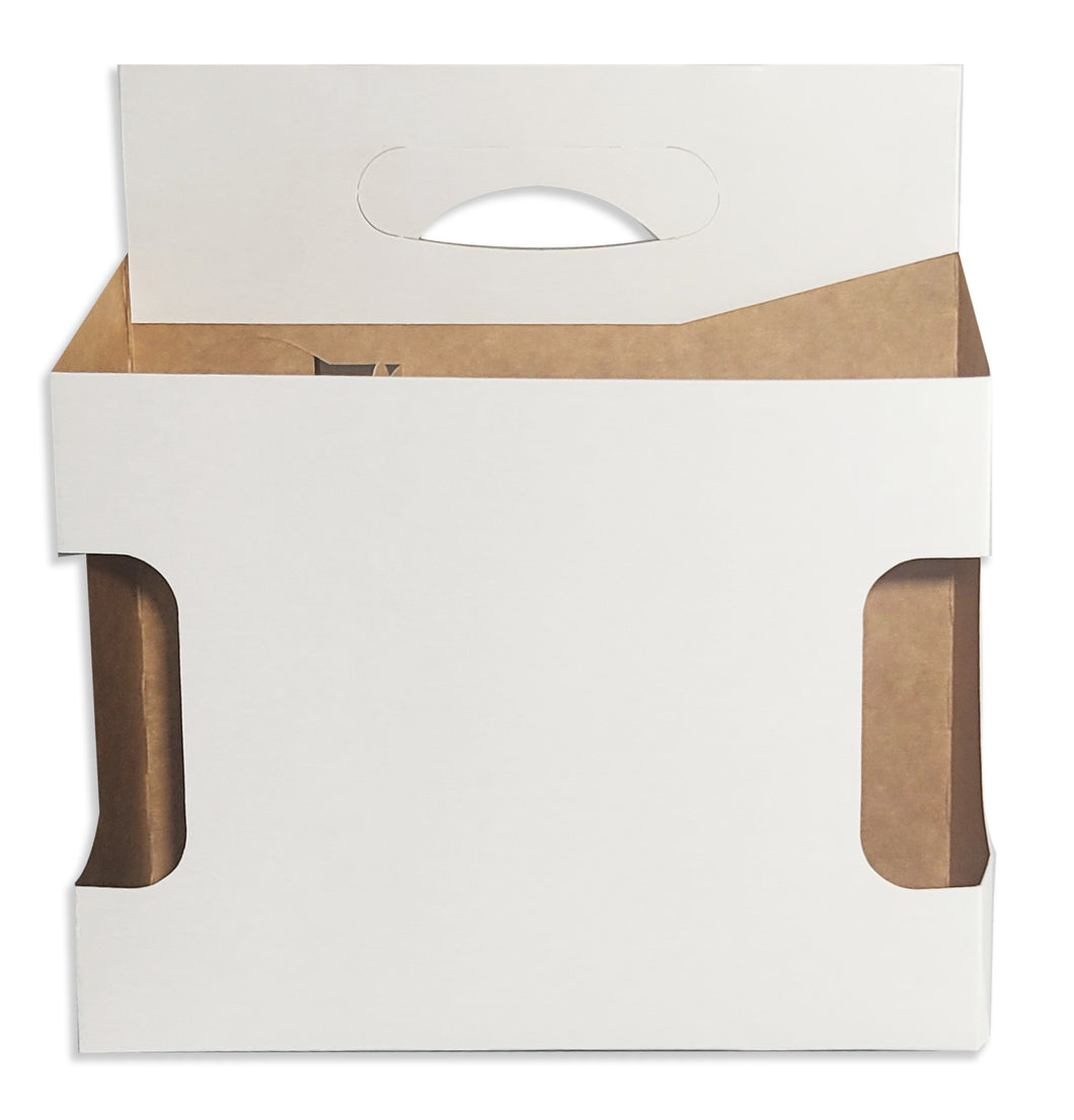 Cardboard Carrier | White-New Die Cardboard 12oz Bottle Carrier